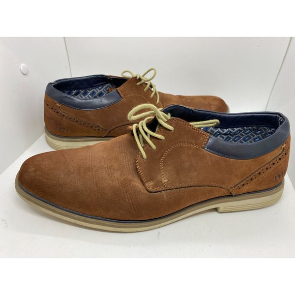 Freeman Men's Loafer Shoes Sz 12 Tan Dorian F220028 Lace Memory Foam - Picture 1 of 7
